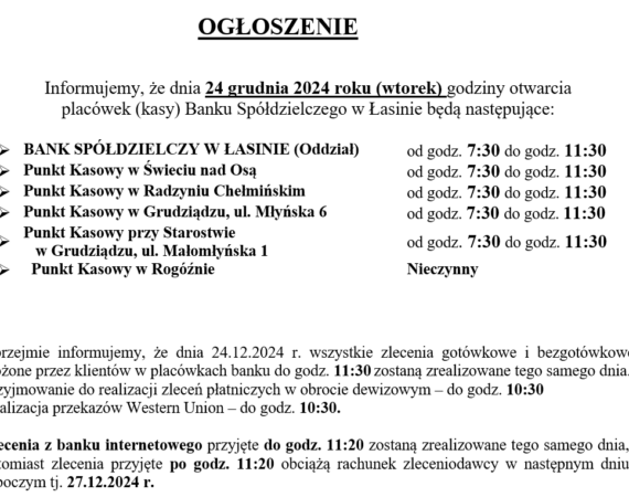 OGŁOSZENIE